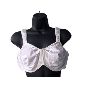 Bali 3562 White Damask Jacquard Full Coverage Underwire Bra 40C Womens